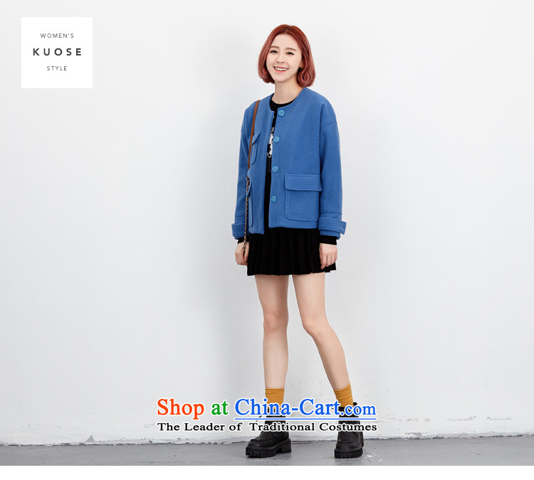 Wide Color Gamut 2015 autumn and winter new Korean Female Straight round-neck collar long-sleeved solid color stitching pocket short of the amount? and yellow are code jacket picture, prices, brand platters! The elections are supplied in the national character of distribution, so action, buy now enjoy more preferential! As soon as possible.