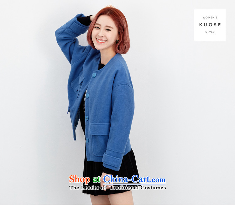 Wide Color Gamut 2015 autumn and winter new Korean Female Straight round-neck collar long-sleeved solid color stitching pocket short of the amount? and yellow are code jacket picture, prices, brand platters! The elections are supplied in the national character of distribution, so action, buy now enjoy more preferential! As soon as possible.