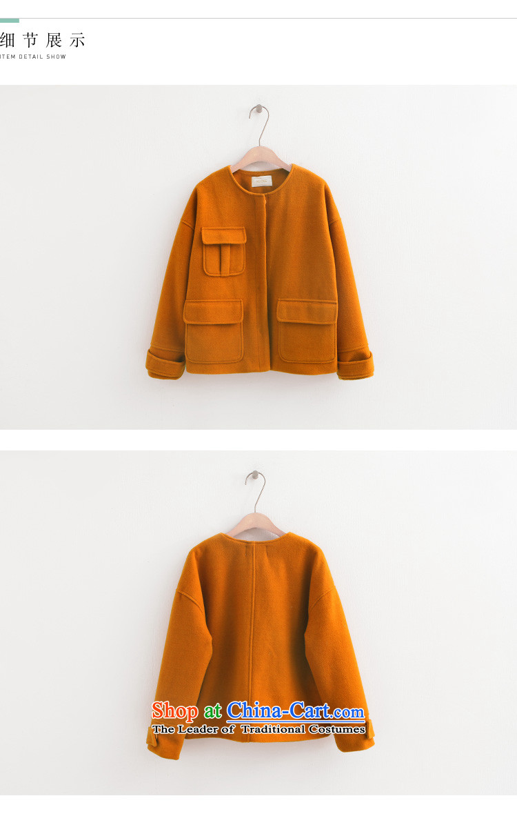 Wide Color Gamut 2015 autumn and winter new Korean Female Straight round-neck collar long-sleeved solid color stitching pocket short of the amount? and yellow are code jacket picture, prices, brand platters! The elections are supplied in the national character of distribution, so action, buy now enjoy more preferential! As soon as possible.