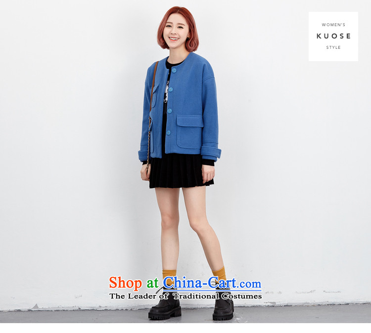 Wide Color Gamut 2015 autumn and winter new Korean Female Straight round-neck collar long-sleeved solid color stitching pocket short of the amount? and yellow are code jacket picture, prices, brand platters! The elections are supplied in the national character of distribution, so action, buy now enjoy more preferential! As soon as possible.