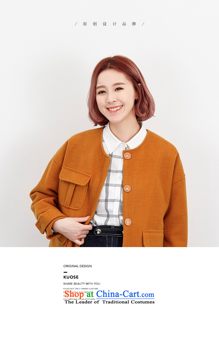 Wide Color Gamut 2015 autumn and winter new Korean Female Straight round-neck collar long-sleeved solid color stitching pocket short of the amount? and yellow are code jacket picture, prices, brand platters! The elections are supplied in the national character of distribution, so action, buy now enjoy more preferential! As soon as possible.
