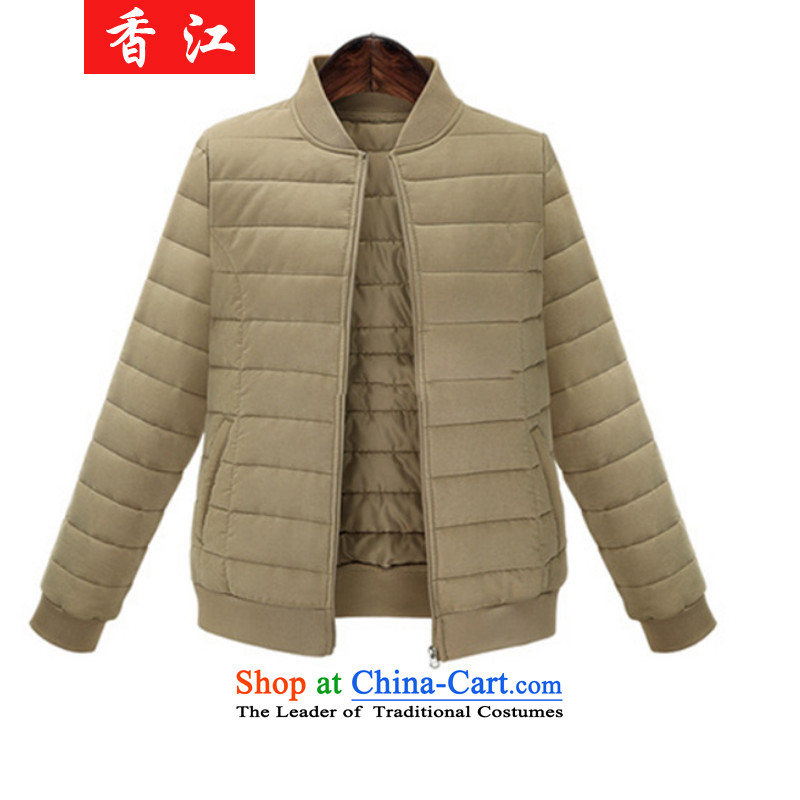 Xiang Jiang 200 catties mm2015 thick to xl female autumn and winter thick sister loose video thin cotton short baseball services 6358 jacket, black large 5XL, code Xiangjiang , , , shopping on the Internet