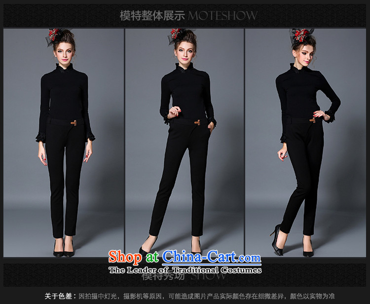 The Ni dream high-end large European and American Women 2015 winter new thick mm aristocratic wind billowy flounces long-sleeved shirt, forming the Sau San video female clothes G-q360 5XL black picture, prices, brand platters! The elections are supplied in the national character of distribution, so action, buy now enjoy more preferential! As soon as possible.