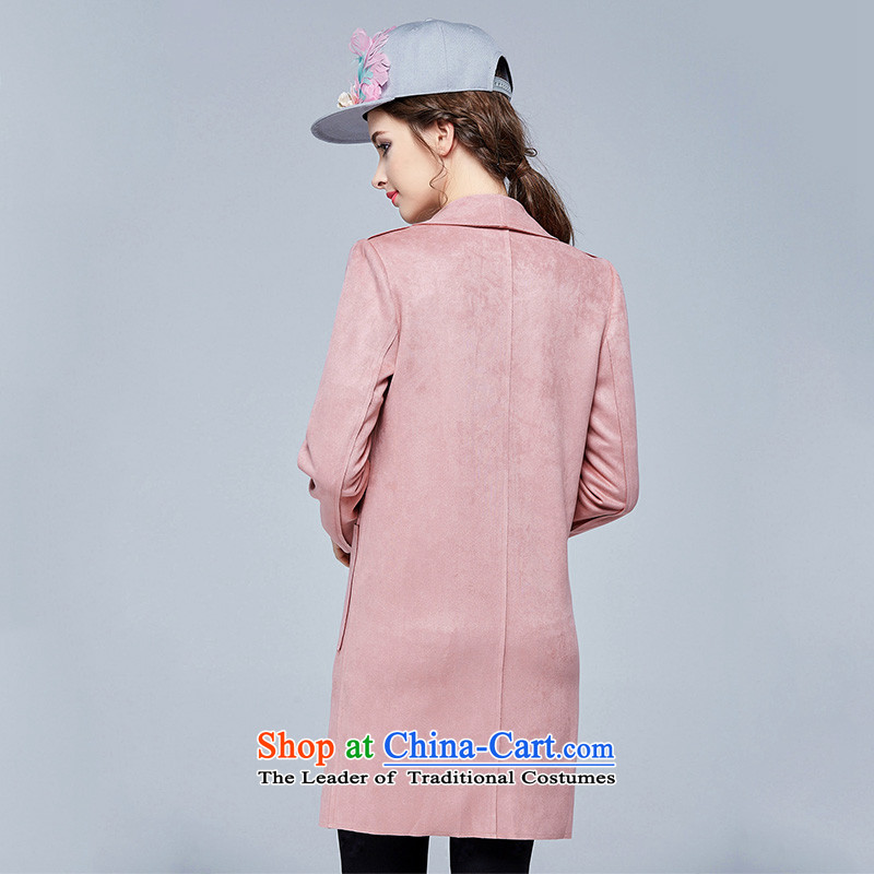 Rui Mei to 2015 to increase the number of women with new Fall/Winter Collections of thick video thin lapel suede coats that long jacket, N1370 2XL, pink Rui Mei-RIUMILVE) , , , shopping on the Internet
