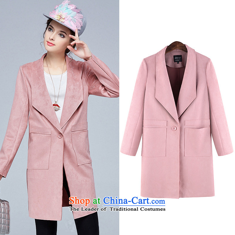Rui Mei to 2015 to increase the number of women with new Fall/Winter Collections of thick video thin lapel suede coats that long jacket, N1370 2XL, pink Rui Mei-RIUMILVE) , , , shopping on the Internet