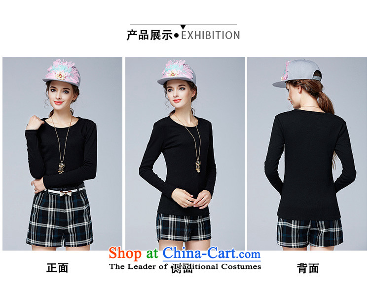 Rui Mei to 2015 to increase the number of women with new Fall/Winter Collections of thick video thin round-neck collar Sau San kit and long-sleeved T-shirt knitting sweater N1367 forming the black 4XL Photo, prices, brand platters! The elections are supplied in the national character of distribution, so action, buy now enjoy more preferential! As soon as possible.