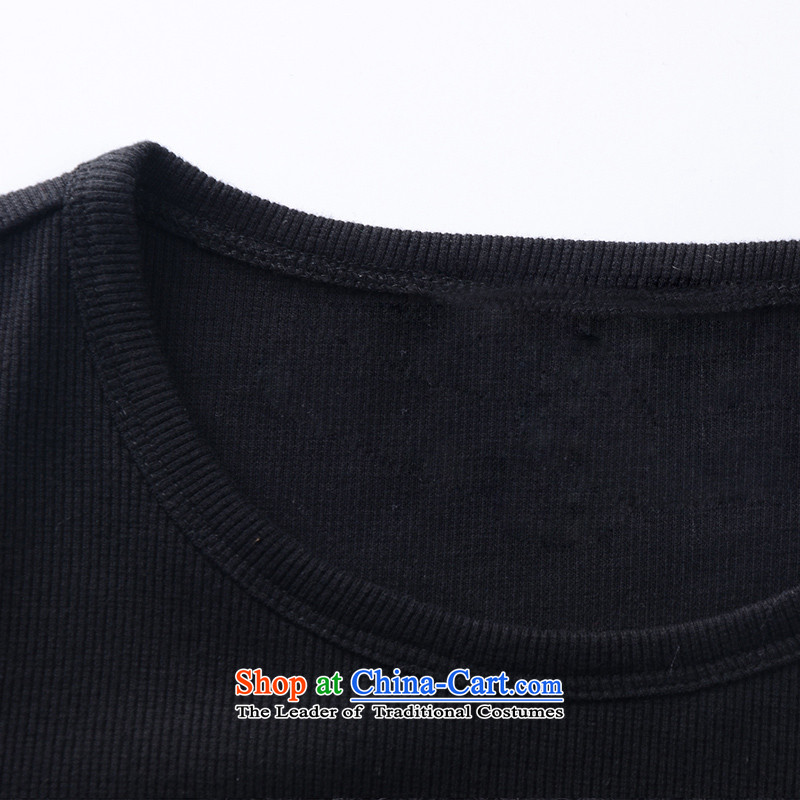 Rui Mei to 2015 to increase the number of women with new Fall/Winter Collections of thick video thin round-neck collar Sau San kit and long-sleeved T-shirt knitting sweater N1367 forming the black -US RUI 4XL, RIUMILVE) , , , shopping on the Internet