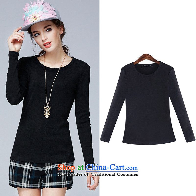 Rui Mei to 2015 to increase the number of women with new Fall/Winter Collections of thick video thin round-neck collar Sau San kit and long-sleeved T-shirt knitting sweater N1367 forming the black -US RUI 4XL, RIUMILVE) , , , shopping on the Internet