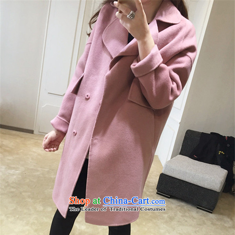 Javier cano2015 new autumn and winter Korean double-side in long wool a thick cocoon-Mao jacket coat girl and then pink m,javier cano,,, shopping on the Internet