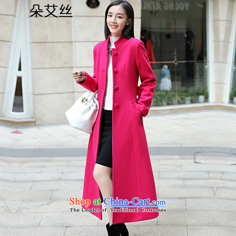 The Korean version of the population of a gross coats female long? 2015 winter clothing new extension of the knee jacket women's gross? ultra-long thick wool coat of red , L? flower HIV population , , , shopping on the Internet