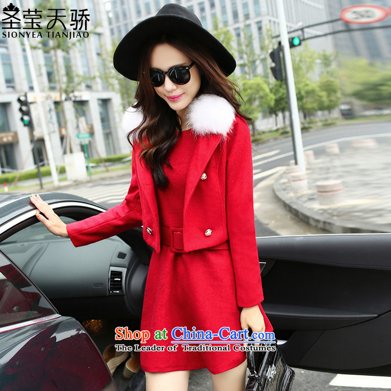 The holy day average 2015 Ying autumn and winter Korean small incense wind jacket short of gross? long-sleeved gross? dresses Kit , L, Saint SY590 skirt red Ying-day average , , , shopping on the Internet