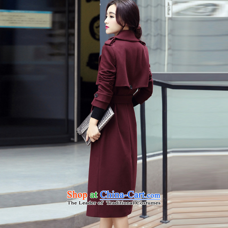 Tung Yuan Qiu load new 2015 Korean version of a wool coat cloak B310 coats of Sau San? deep red wine , L, Tong Yuan (TOOSEYUA) , , , shopping on the Internet