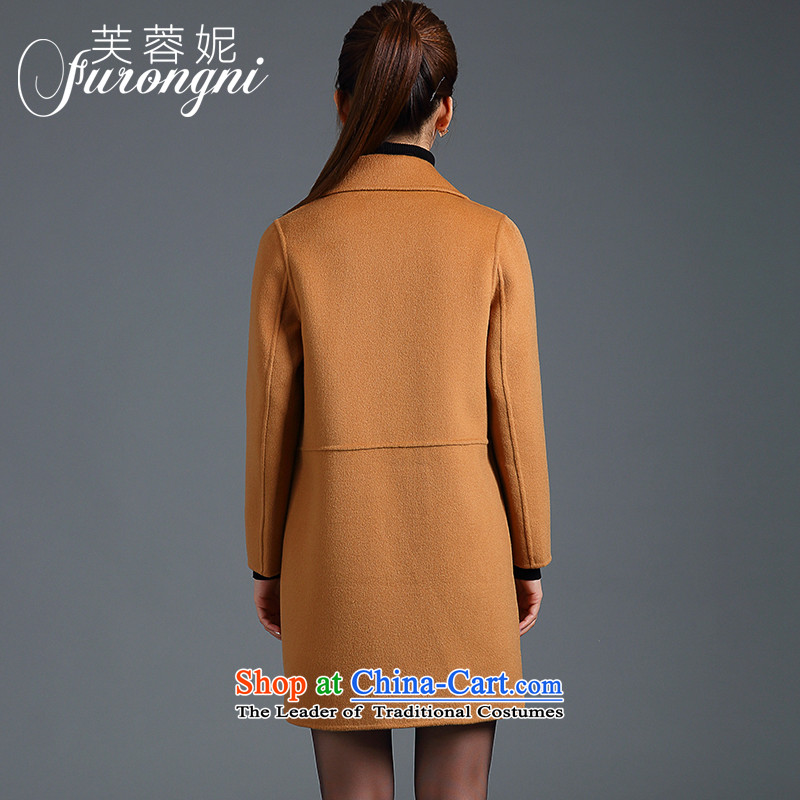Hibiscus Connie gross? 2015 autumn and winter coats new larger female high-end 2-sided cashmere western coats, wool, Ms. long jacket D0387? wine red , L, Stephanie (FURONGNI hibiscus) , , , shopping on the Internet