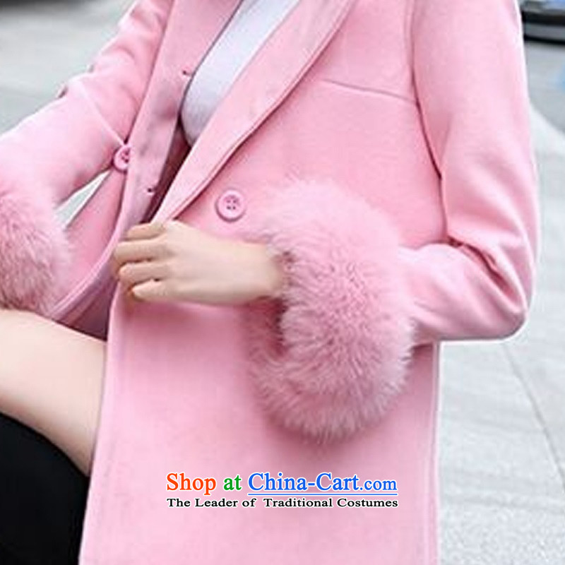 Better, Yi 2015 Fall/Winter Collections in the new long-sleeved Gross Gross fox? A Version field M8092 coats pink coat of better M , , , shopping on the Internet