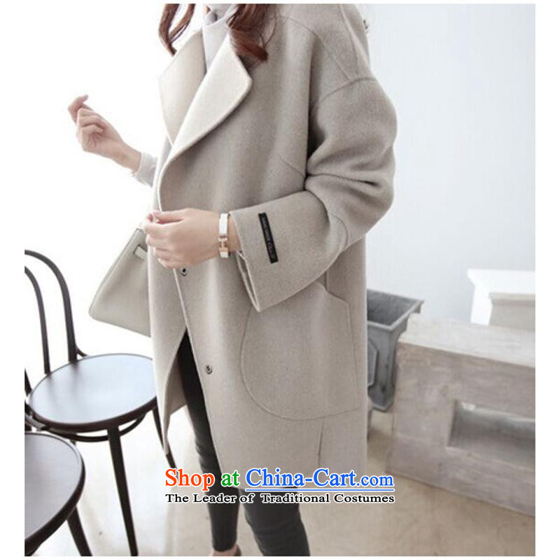 The autumn and winter new Korean loose? butted long hair for women for winter-video thin wool cocoon? coats light blue M, and involved (rvie.) , , , shopping on the Internet
