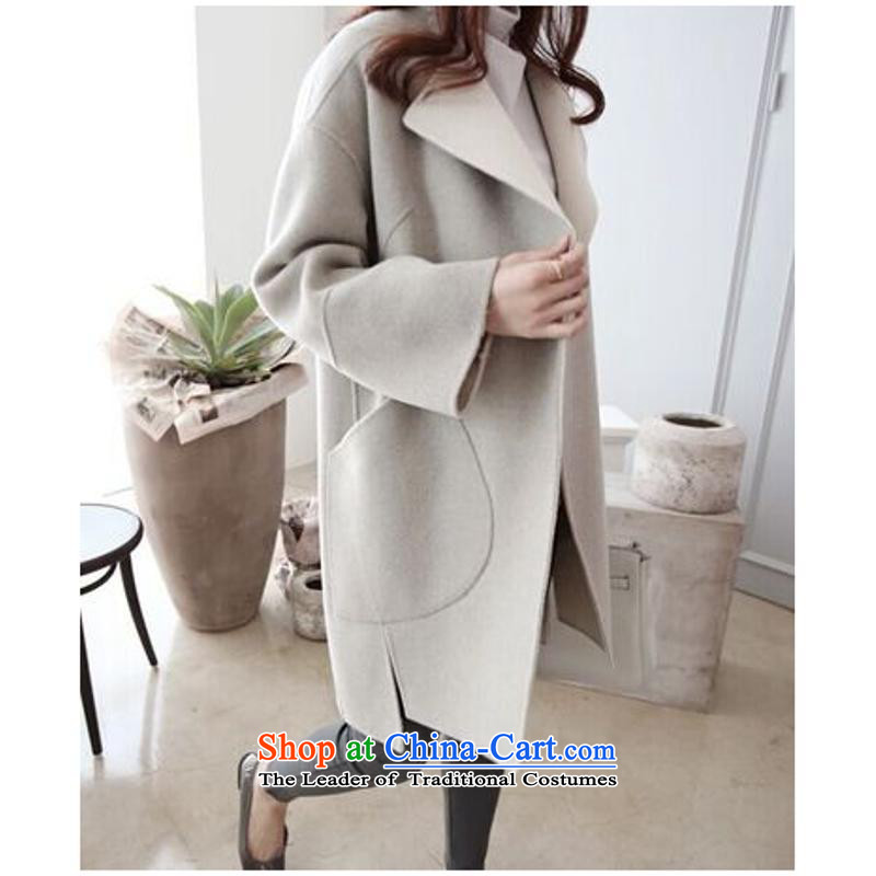 The autumn and winter new Korean loose? butted long hair for women for winter-video thin wool cocoon? coats light blue M, and involved (rvie.) , , , shopping on the Internet