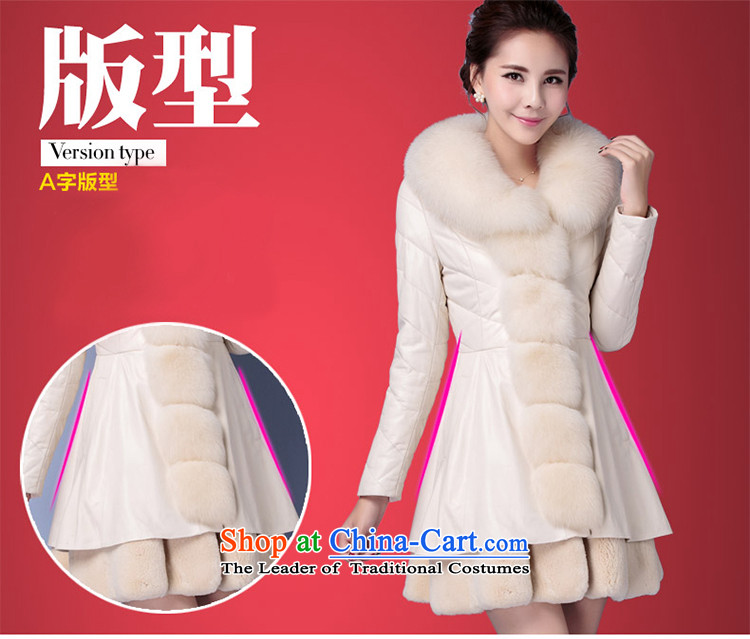 The holy day average 2015 Ying autumn and winter new nagymaros leather garments in the way long feather cotton coat jacket girl S704 m White L picture, prices, brand platters! The elections are supplied in the national character of distribution, so action, buy now enjoy more preferential! As soon as possible.