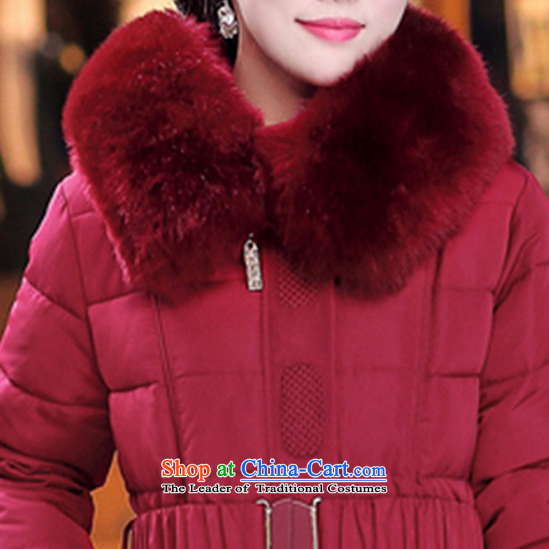 The Stephanie Winter 2015 new and old age are larger female Korean version in the Sau San long thick with cap down female red , L, the stephanie (MOOFELNY) , , , shopping on the Internet
