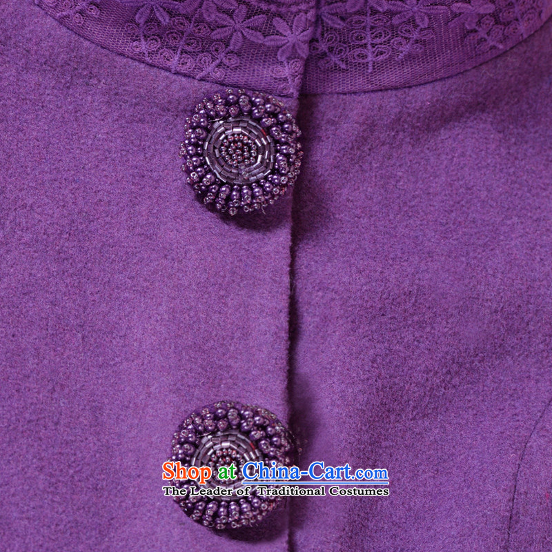 Fireworks ironing 2015 winter decorated new women's body Lace Embroidery strain sweet graphics thin hair? jacket flowers purple L pre-sale 30 days, fireworks iron , , , shopping on the Internet