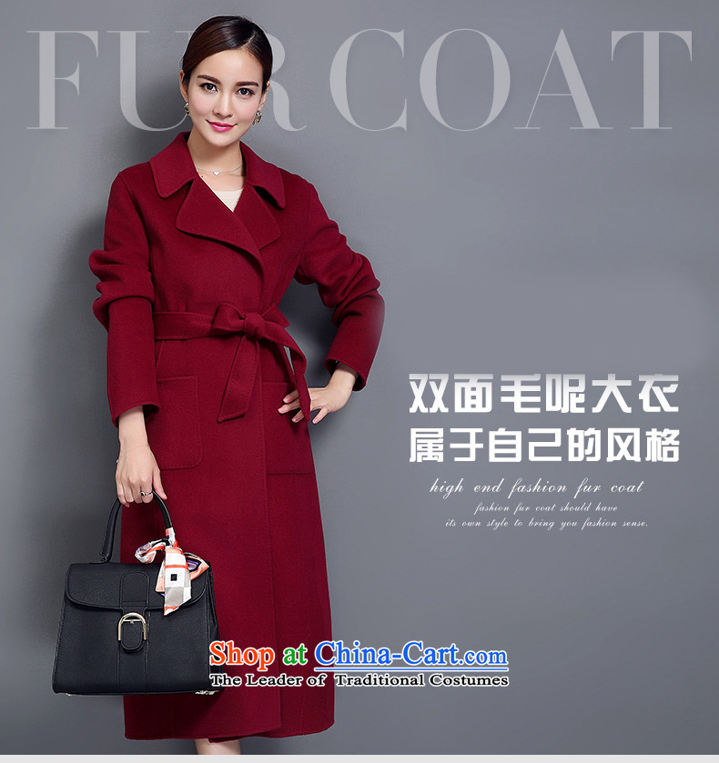 The Sea manual two-sided cashmere overcoat female quality 2015 winter clothing in new long wool? Korean wine red jacket coat Sau San M picture, prices, brand platters! The elections are supplied in the national character of distribution, so action, buy now enjoy more preferential! As soon as possible.