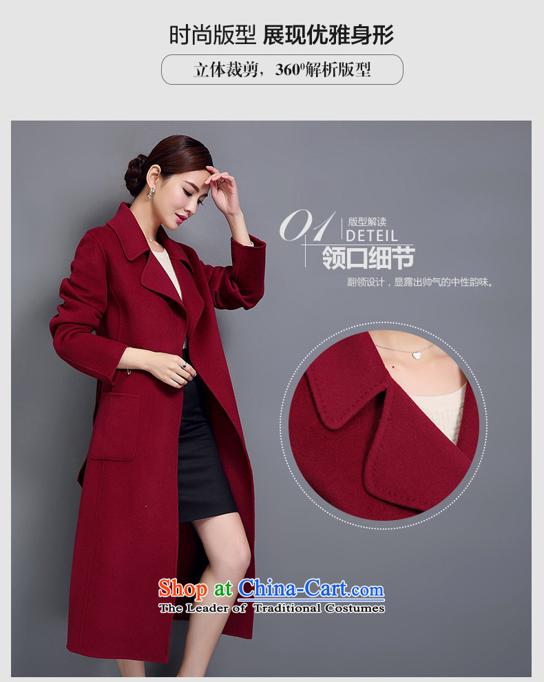 The Sea manual two-sided cashmere overcoat female quality 2015 winter clothing in new long wool? Korean wine red jacket coat Sau San M picture, prices, brand platters! The elections are supplied in the national character of distribution, so action, buy now enjoy more preferential! As soon as possible.