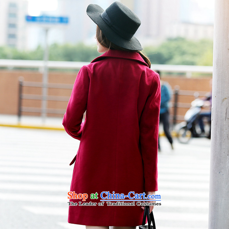 Park woke up to 2015 winter coats gross new products? Korean single row clip hair beauty? wine red jacket , awakening Paradise Shopping on the Internet has been pressed.
