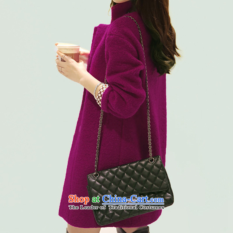 Michael Eon 2015 Fall/Winter Collections Korean version of large numbers in a relaxd long cocoon line gross coats female winter coats? The Purple M Mai Yeon (maiyan) , , , shopping on the Internet