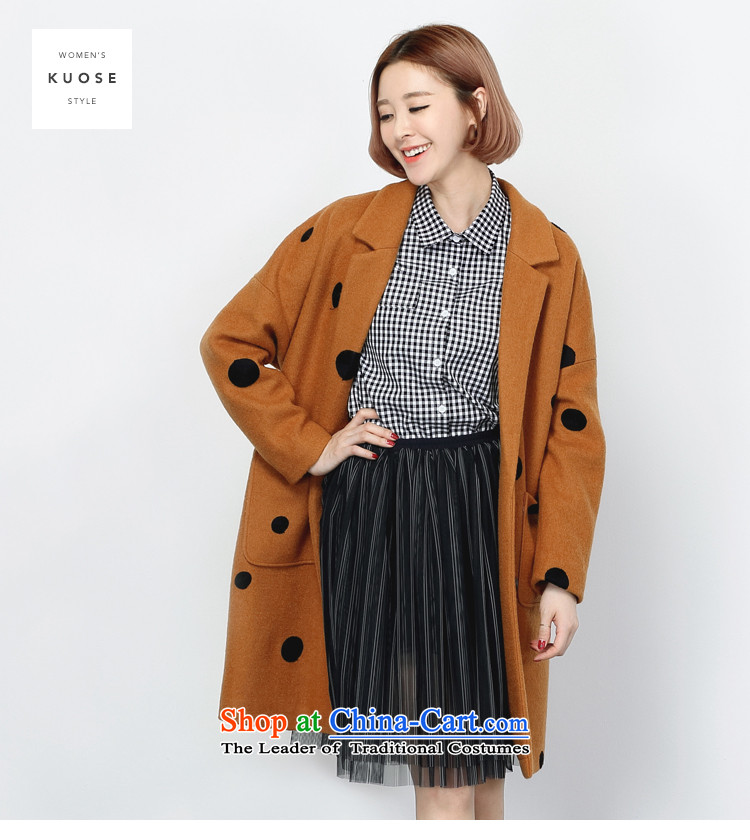 Wide Color Gamut 2015 autumn and winter new Korean female loose embroidery wave point video thin wild?? Jacket coat gross wave point brown M picture, prices, brand platters! The elections are supplied in the national character of distribution, so action, buy now enjoy more preferential! As soon as possible.