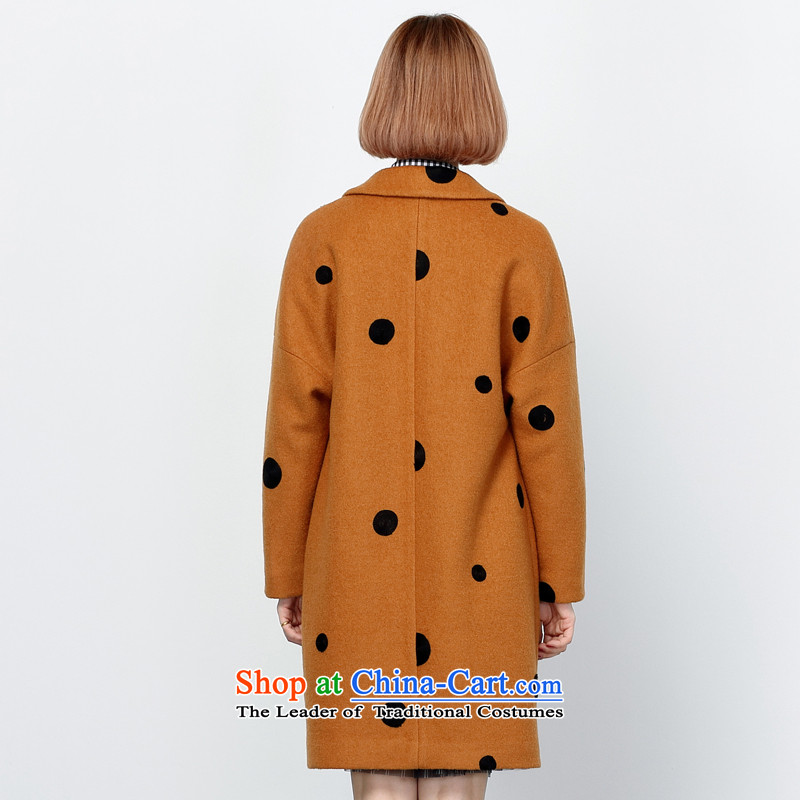 Wide Color Gamut 2015 autumn and winter new Korean female loose embroidery wave point video thin wild?? Jacket coat gross wave point brown M wide color gamut (kuose) , , , shopping on the Internet
