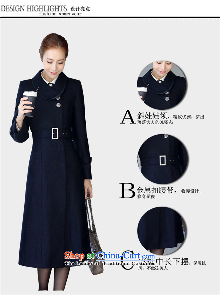 Gloria Irene 2015 winter clothing new high-end woolen coat female Korean Sau San thick a wool coat in the long hair attire? jackets uniforms 1201 dark blue XXL picture, prices, brand platters! The elections are supplied in the national character of distribution, so action, buy now enjoy more preferential! As soon as possible.