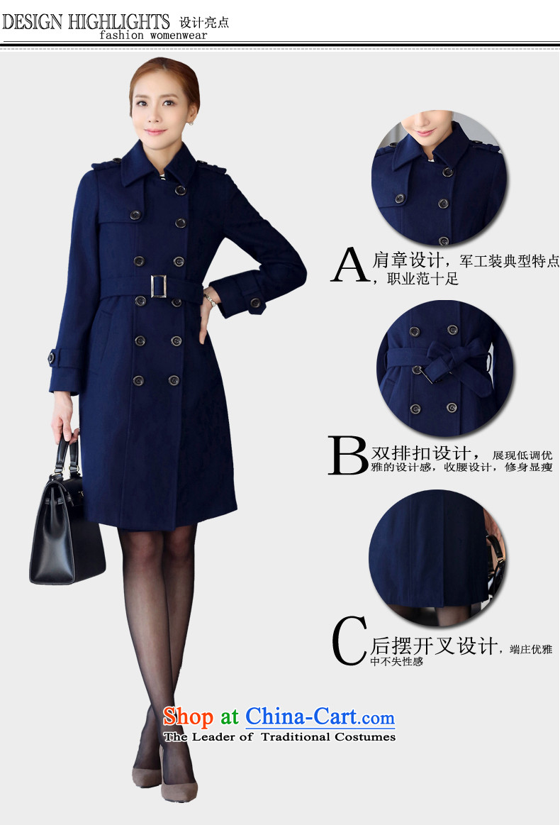 Gloria Irene in long double-Sau San video thin wool a wool coat 2015 autumn and winter coats female new professional attire is gross? COAT 1200 dark blue XXL picture, prices, brand platters! The elections are supplied in the national character of distribution, so action, buy now enjoy more preferential! As soon as possible.