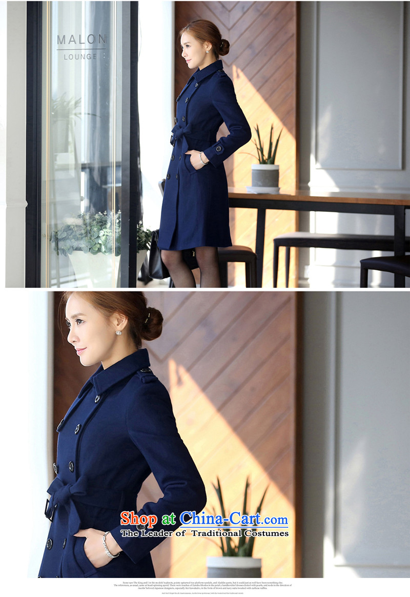 Gloria Irene in long double-Sau San video thin wool a wool coat 2015 autumn and winter coats female new professional attire is gross? COAT 1200 dark blue XXL picture, prices, brand platters! The elections are supplied in the national character of distribution, so action, buy now enjoy more preferential! As soon as possible.