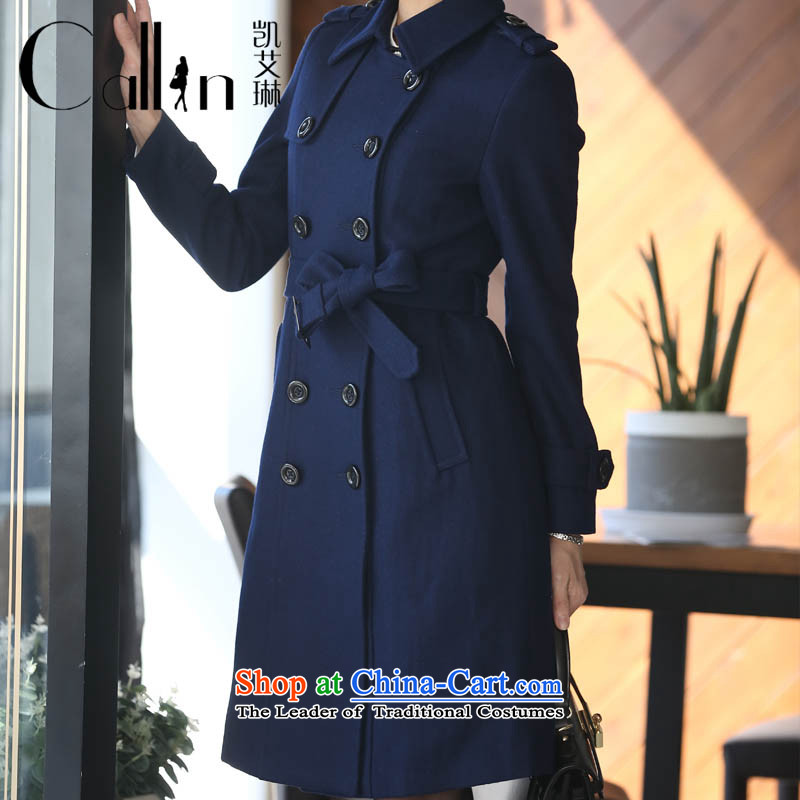 Gloria Irene in long double-Sau San video thin wool a wool coat 2015 autumn and winter coats female new professional attire is gross? coats of dark blue XXL, 1200 Kai Irene (THEY) , , , shopping on the Internet