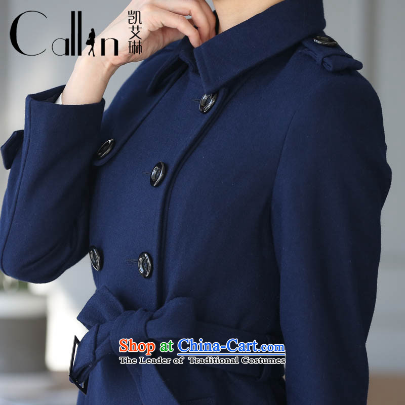 Gloria Irene in long double-Sau San video thin wool a wool coat 2015 autumn and winter coats female new professional attire is gross? coats of dark blue XXL, 1200 Kai Irene (THEY) , , , shopping on the Internet