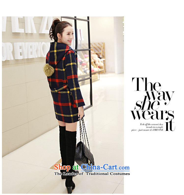Ms Audrey EU's 2015 romantic Connie autumn and winter new products to the British Academy wind jacket compartments in gross? long cap a wool coat gross flows of female red and yellow ball grid XL Photo, prices, brand platters! The elections are supplied in the national character of distribution, so action, buy now enjoy more preferential! As soon as possible.