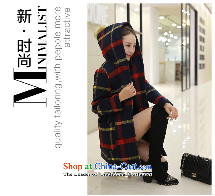 Ms Audrey EU's 2015 romantic Connie autumn and winter new products to the British Academy wind jacket compartments in gross? long cap a wool coat gross flows of female red and yellow ball grid XL Photo, prices, brand platters! The elections are supplied in the national character of distribution, so action, buy now enjoy more preferential! As soon as possible.