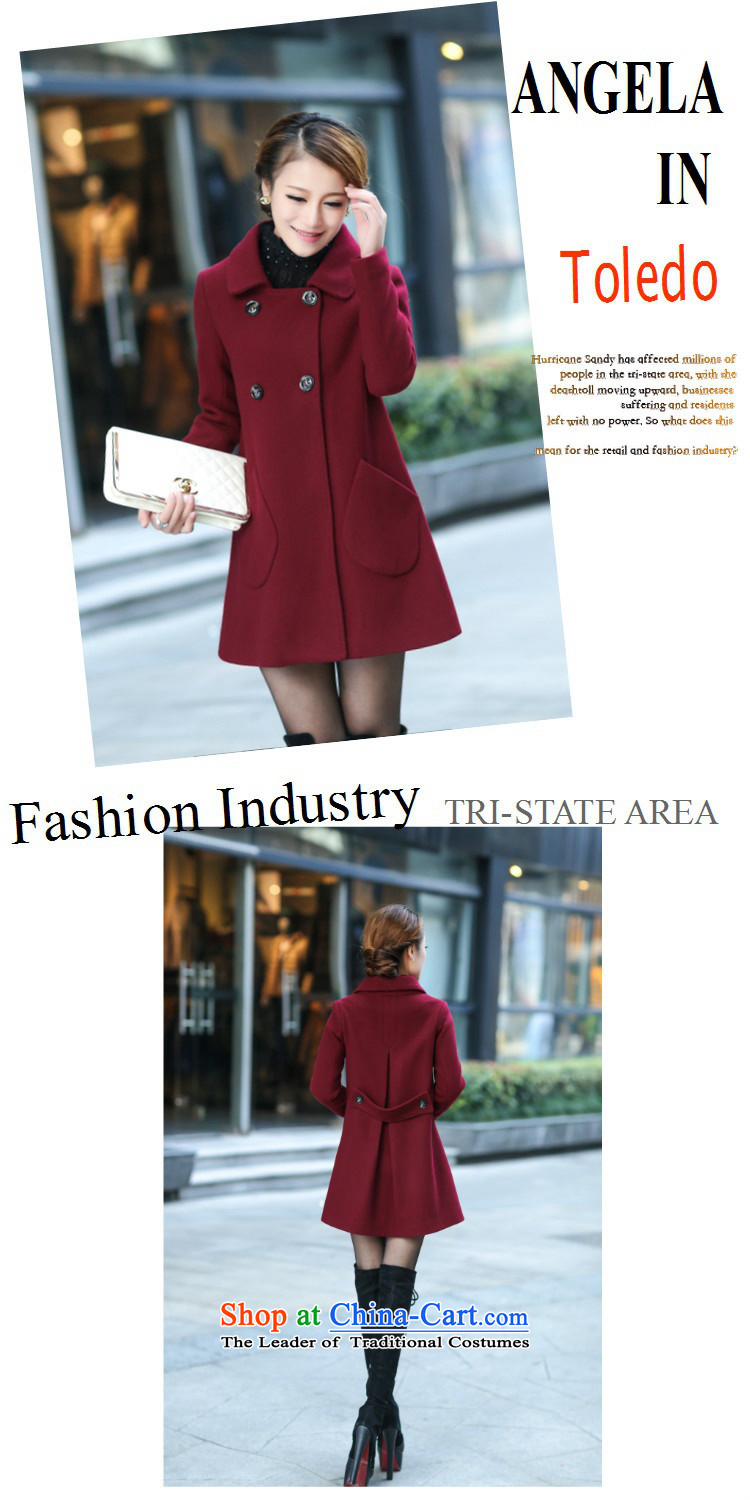 Gil Wo Ika 2015 Fall/Winter Collections new Korean large Cashmere wool a wool coat in long jacket, female, black L picture, prices, brand platters! The elections are supplied in the national character of distribution, so action, buy now enjoy more preferential! As soon as possible.