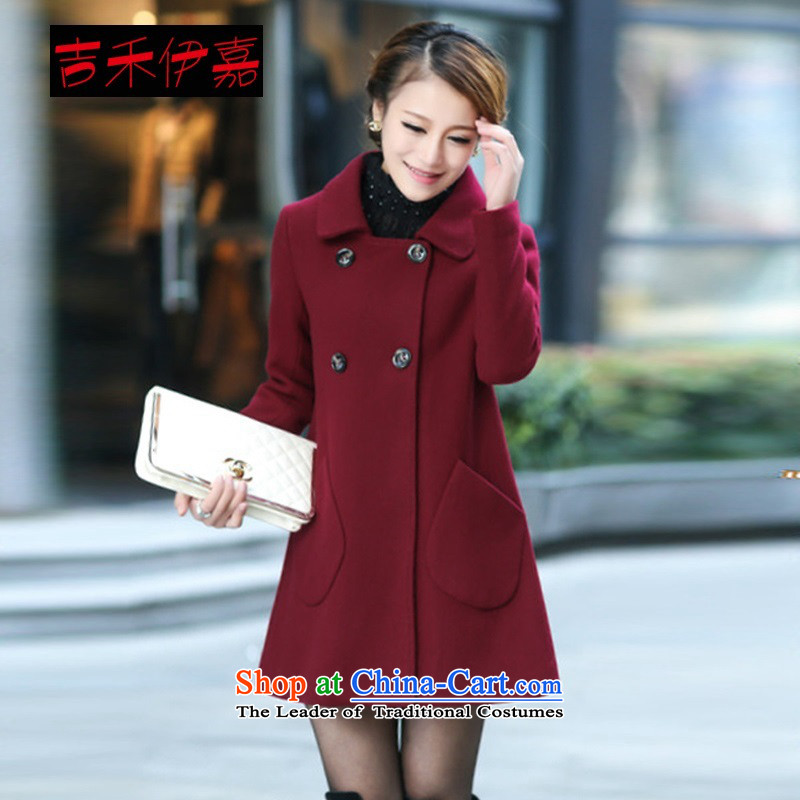Gil Wo Ika 2015 Fall/Winter Collections new Korean large Cashmere wool a wool coat in long jacket, female, black , L, Gil Wo Ika shopping on the Internet has been pressed.