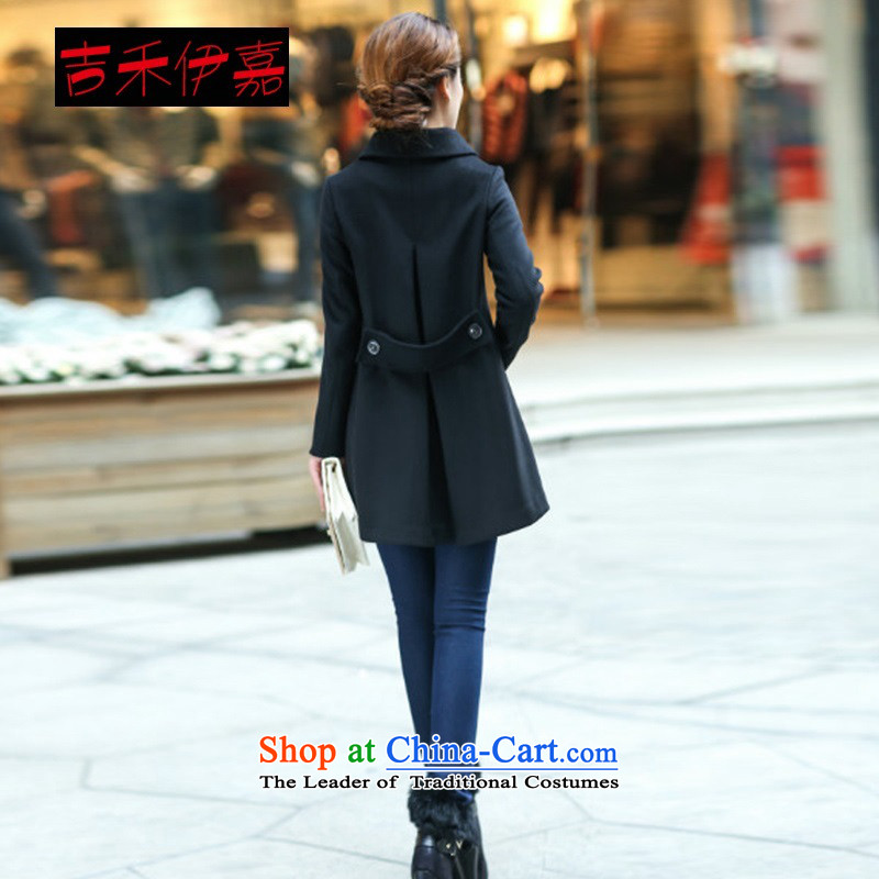 Gil Wo Ika 2015 Fall/Winter Collections new Korean large Cashmere wool a wool coat in long jacket, female, black , L, Gil Wo Ika shopping on the Internet has been pressed.