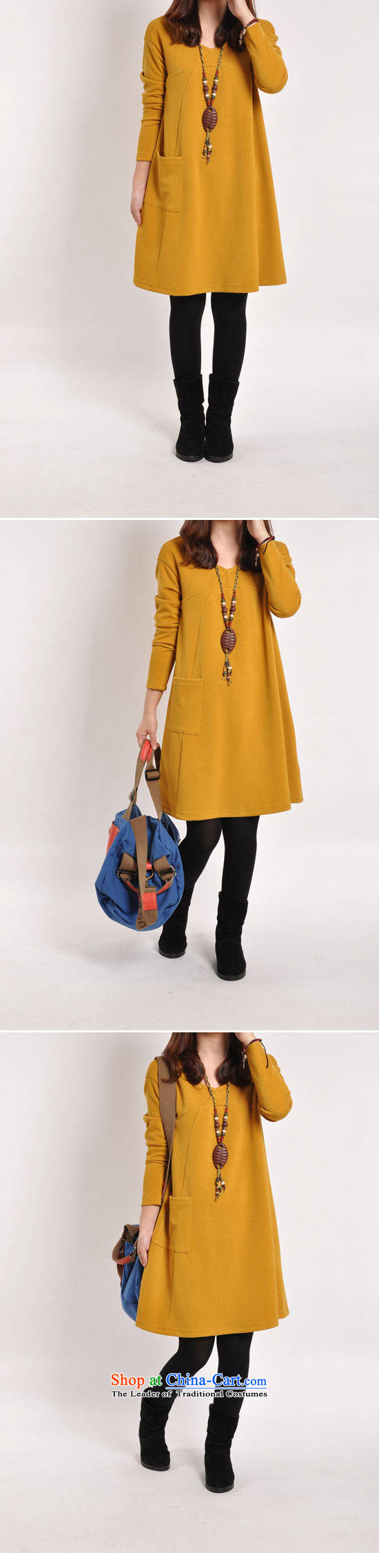 To 2015 autumn and winter with the new version on the new Korean female thick mm larger long-sleeved relaxd casual dress temperament video thin skirts yellow plus lint-free pictures, price-thick L, brand platters! The elections are supplied in the national character of distribution, so action, buy now enjoy more preferential! As soon as possible.
