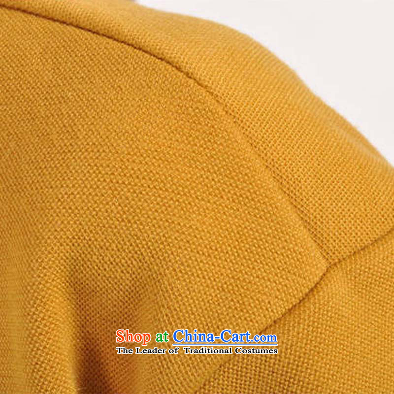To 2015 autumn and winter with the new version on the new Korean female thick mm larger long-sleeved relaxd casual dress temperament video thin skirts yellow plus lint-free thick L, included (HANYUN) , , , shopping on the Internet