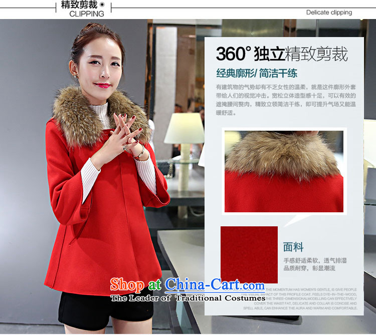 Ms Audrey EU's 2015 romantic Connie Chau for women Korean jacket coat Gross Gross Sau San?? topper with large red collar Nagymaros M picture, prices, brand platters! The elections are supplied in the national character of distribution, so action, buy now enjoy more preferential! As soon as possible.