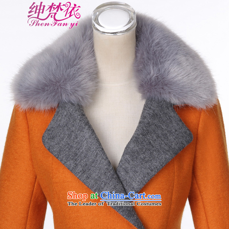 In accordance with the amount so Clifford Chance Van Gogh coats female Korean girl in gross? jacket long Sau San a wool coat gross for orange M (SHEN Vincent van Gogh Clifford Chance FAN YI) , , , shopping on the Internet