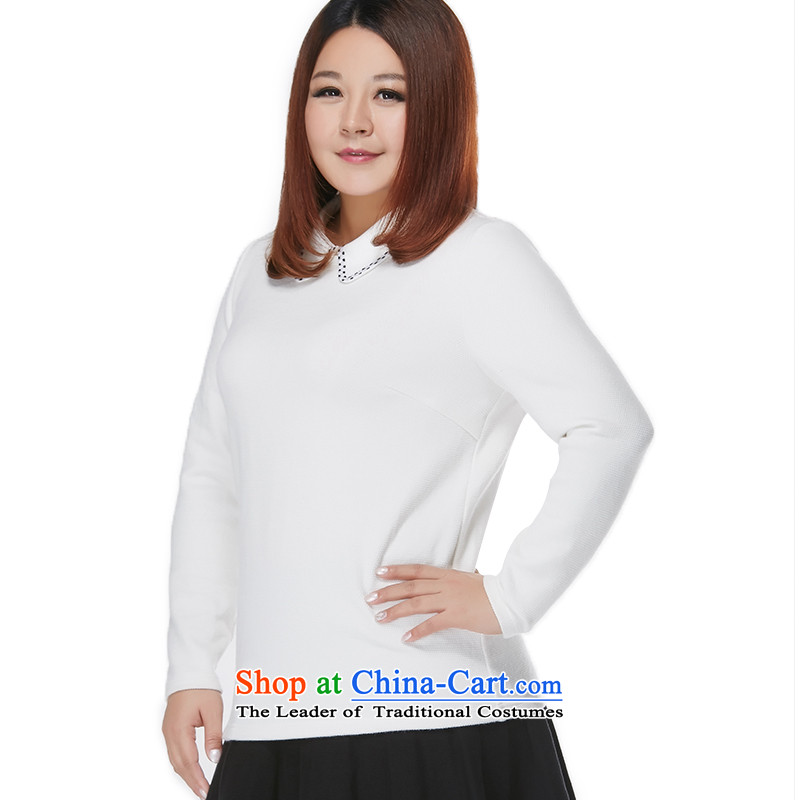 Msshe xl women 2015 new winter clothing thick MM elegant lace lapel knitting sweater 10999 forming the White XL, Susan Carroll, the poetry Yee (MSSHE),,, shopping on the Internet