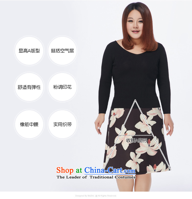 Msshe xl women 2015 new winter clothing thick MM romantic stamp elastic band waist body petticoat skirt 10955 black on white flower T3 picture, prices, brand platters! The elections are supplied in the national character of distribution, so action, buy now enjoy more preferential! As soon as possible.