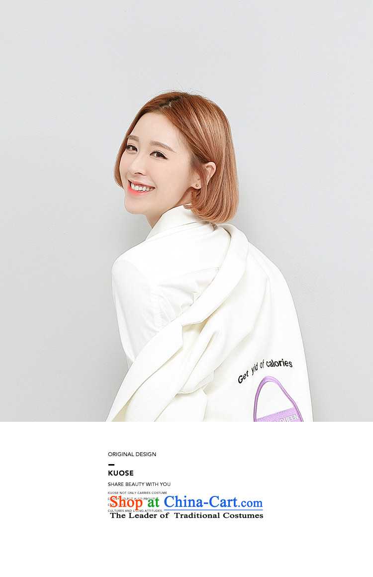 Wide Color Gamut 2015 autumn and winter new Korean Female straight for long-sleeved embroidery suits stitching?? white jacket coat gross spell gray cells S picture, prices, brand platters! The elections are supplied in the national character of distribution, so action, buy now enjoy more preferential! As soon as possible.