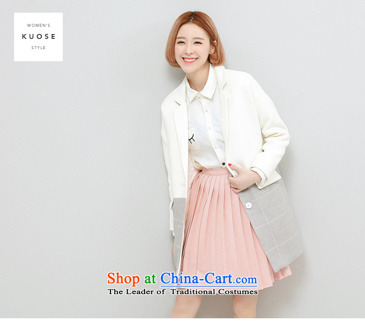 Wide Color Gamut 2015 autumn and winter new Korean Female straight for long-sleeved embroidery suits stitching?? white jacket coat gross spell gray cells S picture, prices, brand platters! The elections are supplied in the national character of distribution, so action, buy now enjoy more preferential! As soon as possible.
