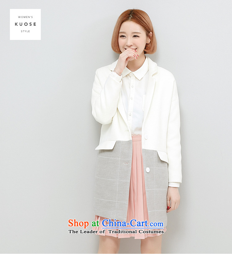 Wide Color Gamut 2015 autumn and winter new Korean Female straight for long-sleeved embroidery suits stitching?? white jacket coat gross spell gray cells S picture, prices, brand platters! The elections are supplied in the national character of distribution, so action, buy now enjoy more preferential! As soon as possible.