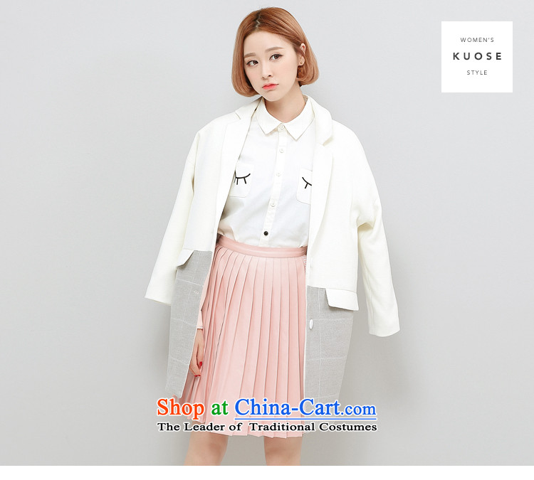 Wide Color Gamut 2015 autumn and winter new Korean Female straight for long-sleeved embroidery suits stitching?? white jacket coat gross spell gray cells S picture, prices, brand platters! The elections are supplied in the national character of distribution, so action, buy now enjoy more preferential! As soon as possible.
