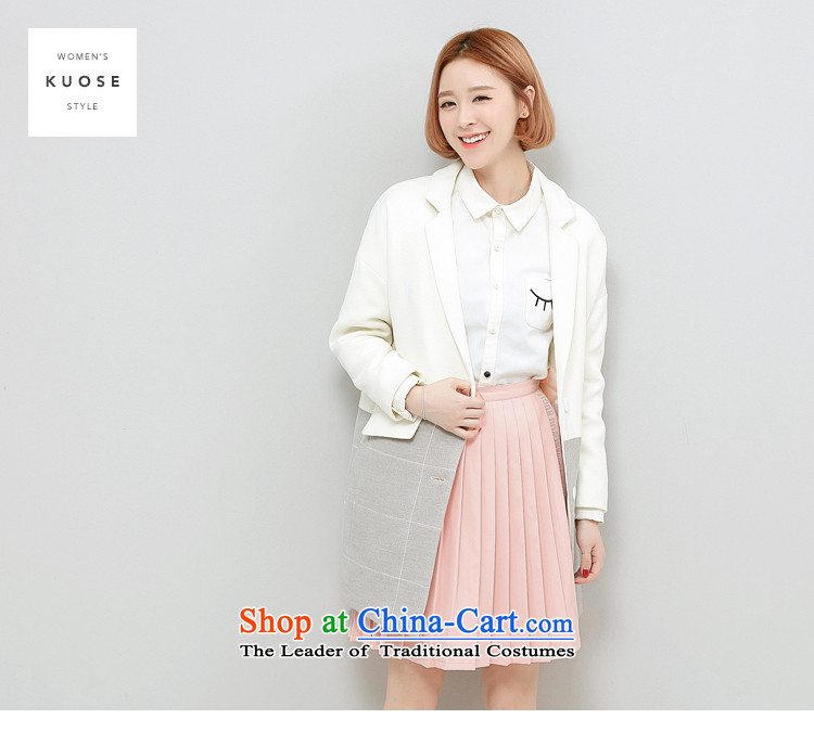Wide Color Gamut 2015 autumn and winter new Korean Female straight for long-sleeved embroidery suits stitching?? white jacket coat gross spell gray cells S picture, prices, brand platters! The elections are supplied in the national character of distribution, so action, buy now enjoy more preferential! As soon as possible.
